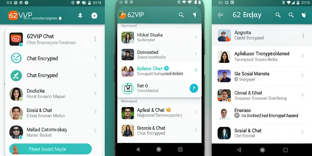 Tampilan antarmuka aplikasi 62VIP yang modern dan aman.