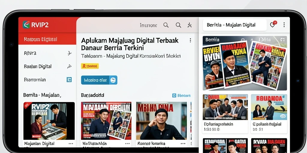 Tampilan antarmuka aplikasi Majalah Digital RVIP2 yang menarik dan informatif.