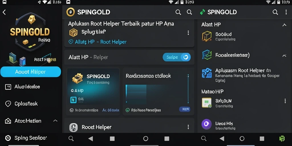 Antarmuka pengguna SPINGOLD yang sederhana dan informatif.