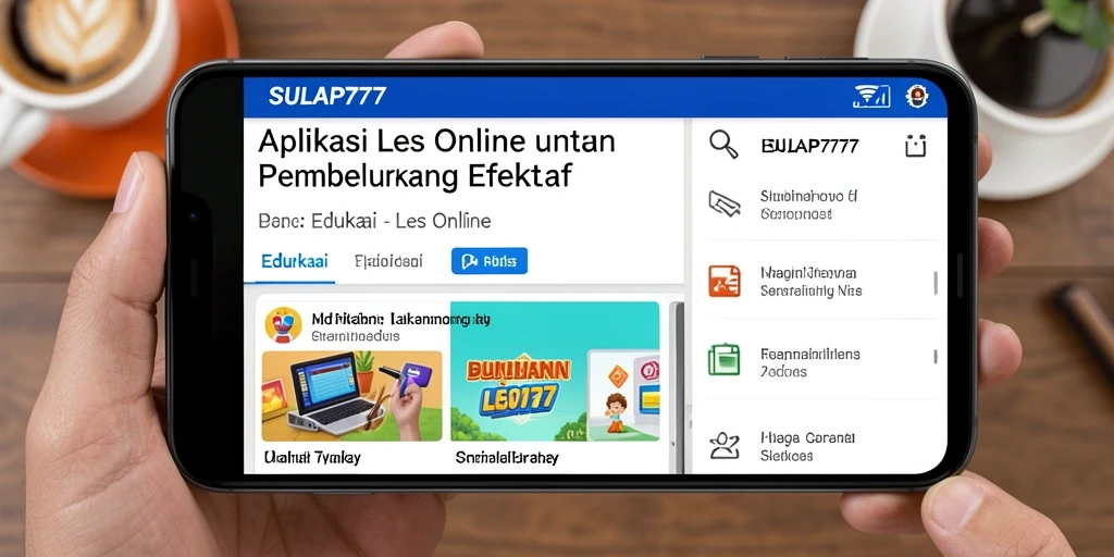 Antarmuka SULAP777 menampilkan fitur Les Online yang interaktif dan menarik.