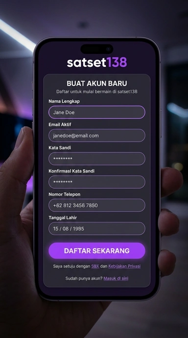 Tampilan halaman daftar satset138