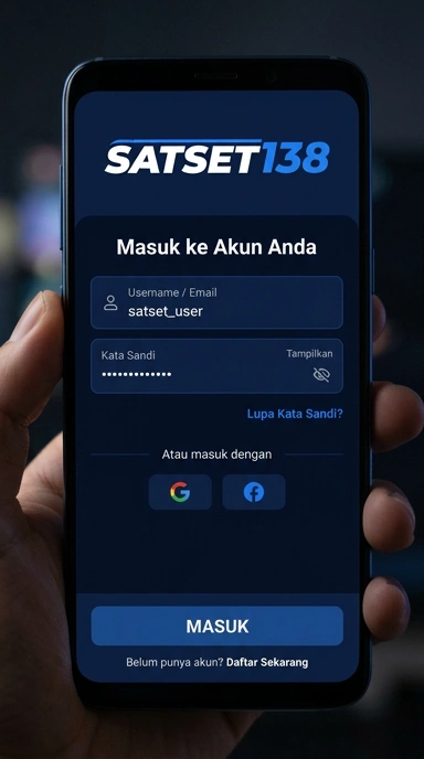 Tampilan halaman login satset138